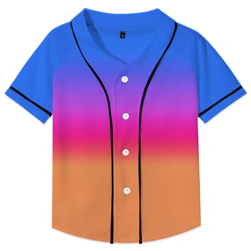 Image of Yuji Itadori Kids Baseball Jersey Button Boys Short Sleeve T-Shirts Hip Hop Fashion Casual Sports Solid Color Shirt