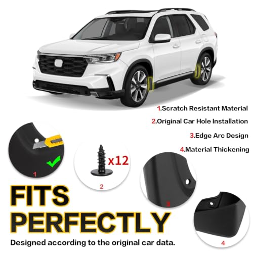 Image of PSLER Mud Flaps for Honda Pilot 2026 2025 2023 2024 4PCS Mudguards