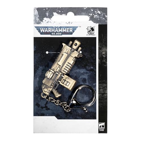 Starforged Warhammer 40K Space Marines Boltgun brelok kosmiczny marine 2 broń wisiorek, Bronzn, S