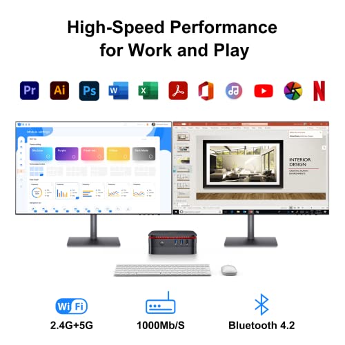 Image of Blackview Mini PC MP60 Intel N5095, Desktop Mini Computer Win11, 8GB DDR4 256GB SSD, Support 4K Dual HDMI Display, Gigabit Ethernet /WiFi /BT4.2