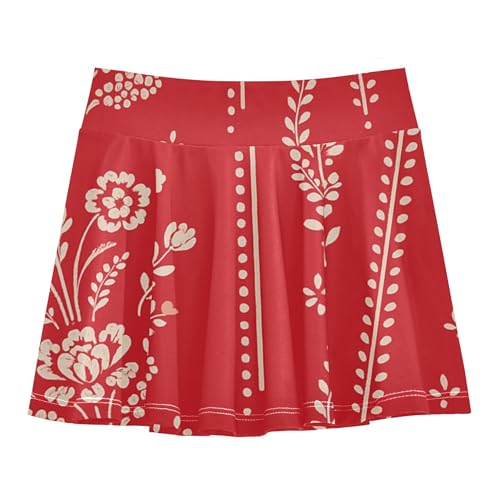 Girls Athletic Skorts with Built-in Shorts Flowy Girl Skort Youth Cheer Skirt with Pockets