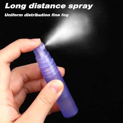 Mozeat Lens 6 PCS 5ml Mini Spray Bottle Plastic Portable Travel Bottle Fine Mist Refillable Mini Perfume Sample Bottles Clear Plastic Spray Bottle Empty for Cleaning Travel Essential Oils, 3 Color3