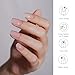 DANNI & TONI Semi Cured Gel Nail Strips French Ombre (in The Mood for Love) Pink White Gradient Nail Strips 28 Stickers Gift for Women
