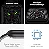 ManChDa Mens Watches - Skeleton Watch Square Dial Sport Rectangle Waterproof Analog Silicone Band Compatible with Apple Watch Band Rubber Hollow Big Dial Watch For Men Women Black #2
