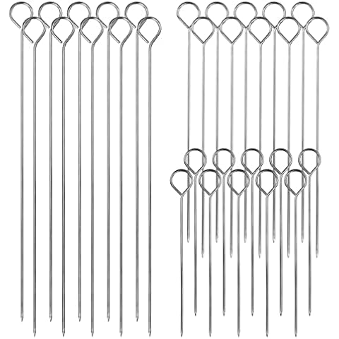 30 Pieces Stainless Steel Kebab Skewers Set Cover