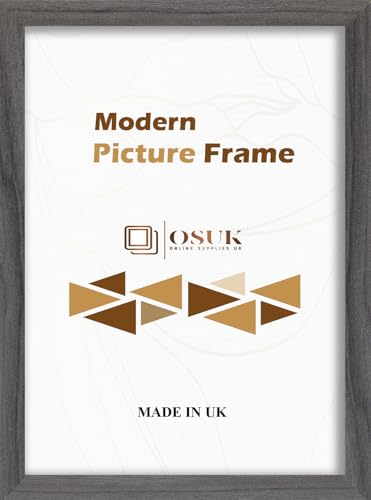 OSUK Modern Frames Grey 20x16 Picture Frame – 16x20 Inch Photo Frame In Multiple Colour & Sizes With Safe Perspex Front & Wall Mounting Hooks – 20”x16” (50.8 x 40.6cm) Poster Frames