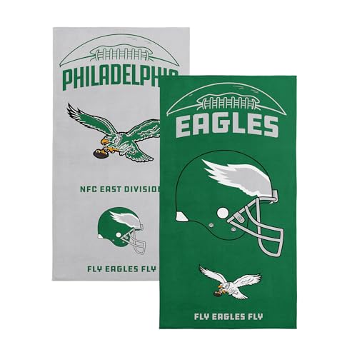 Philadelphia Eagles NFL Gamebreaker Beach Towel 2 Pack 30 x 60 Inches