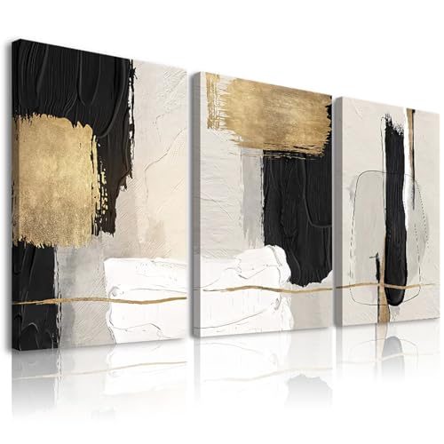 Framed Black and White Abstract Wall Art for Living Room,3