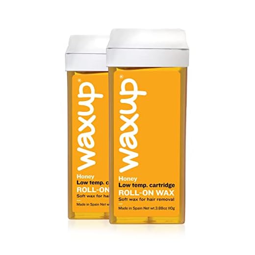 waxup Honey Roll On Wax, Hair Removal Wax Cartridge, Depilatory Wax Roller Refill for legs and arms, 3.52 Ounce (2 Pack)