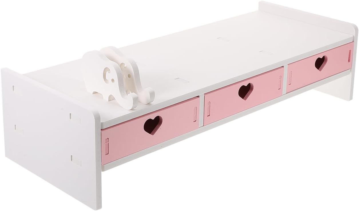 Multi-Purpose Computer Monitor Stand Riser 19.29X7.48X3.93In Durable Elevated Rack Desk Organizer for Desktop Screen Space Saving