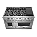 FORNO Massimo Freestanding 48-Inch Fully Gas Range and Oven with 10 Italian Sealed Burners Cooktop - 6.58 Cu.Ft. Convection Stainless Steel Double Oven Includes Cast Iron Accessories