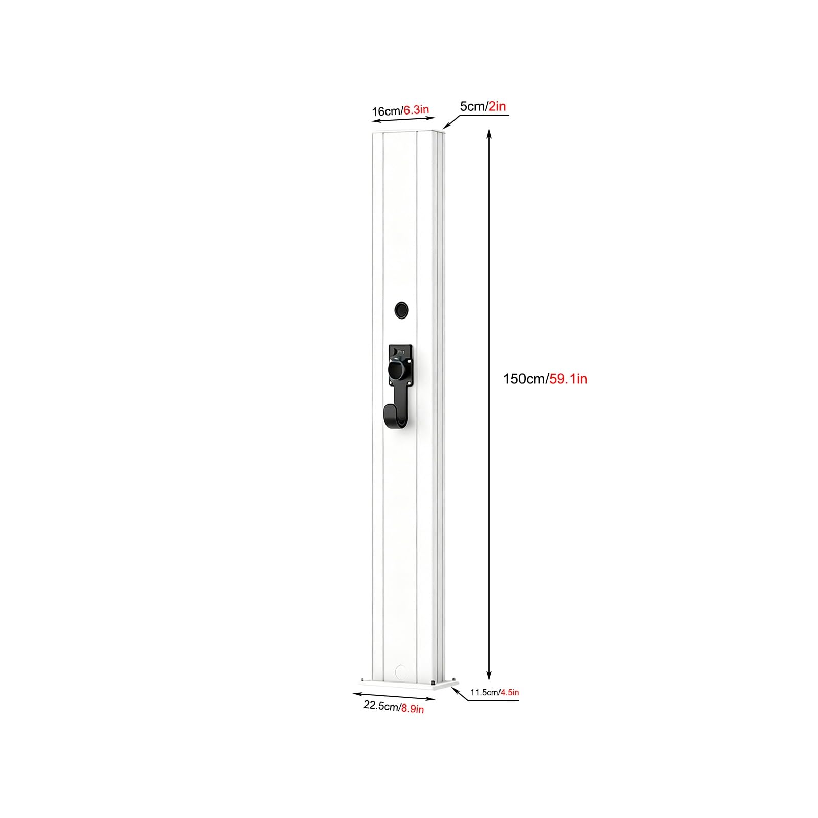 Supporto per Stazione di Ricarica EV,Stazione di Ricarica Universale per Esterni,con Serratura a Combinazione Colonna in Acciaio Zincato Addensato Impermeabile e Antiruggine(White)