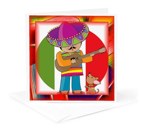 Susan Brown Designs Cinco de Mayo Holiday�e�[�} ? Serape Serenade ? Greeting cards-1 Greeting Card with Envelope (GC 24185 _ 5 )