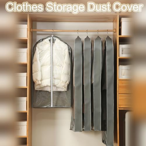 3 Pack Clothes Cover for Hanging Large Garment Bags for Hanging Clothes for Suits, Tuxedos, Dresses, Coats Dress Storage Bag(Black,60x100x10cm/24x39x4in)3