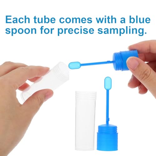 QEDBOJE 10 Stück Stuhlprobenröhrchen, Kotprobenröhrchen, Stuhlröhrchen mit Löffel, Untersuchungsröhrchen für Haustiere zum Testen (15ml)