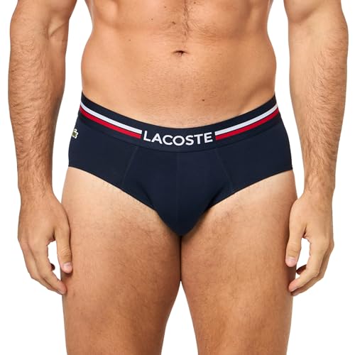 Lacoste Men's Cotton Stretch Tricolor Waistband Briefs, 3-Pack2