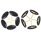 Piutouyar Black Decorative Flat Push Pin, Plastic Roundness Head Thumbtack, Black Thumb Tacks for Wall, Map, Cork Board, 3/8 Inch(300Pcs)