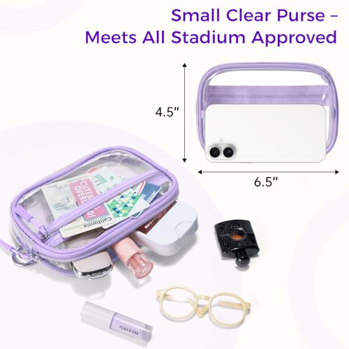 Image of Tiostep Clip and Go Strap for Phone with Wallet Crossbody Phone Lanyard and Detachable 4.5 x 6.5 Small Clear Bag for Stadium Events and Concert