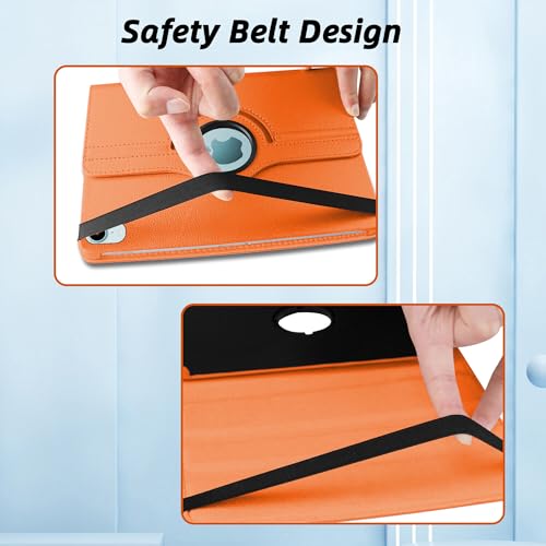 Image of TGK 360 Rotatable Smart Flip Cover for iPad mini 7 Case A17 Pro 2024, iPad mini 7th /6th Generation 8.3 inch (Orange)