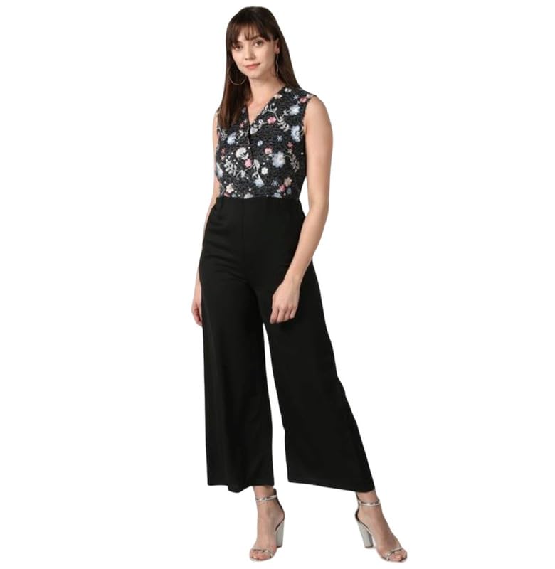 Tomar CreationWomen's Polyester Embroidered Sleeveless Jumpsuit (Black, S)-PID61792-picture-25