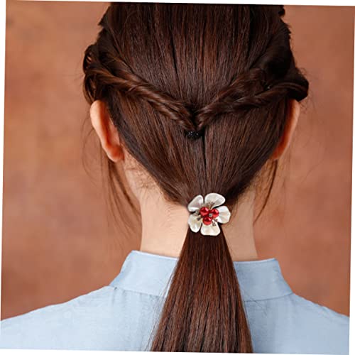 Fomiyes Hair Accessories Hair Rope Hair Ties For Women Pearl Scrunchie Stretchy Hair Ties Women Hair Scrunchie Flower Hair Rope Elastic Hair Tie Synthetic Shell Flower Resin Hair Rings #TOP1