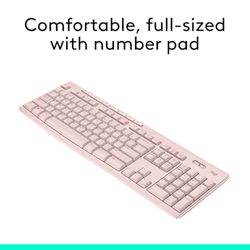 Image of Logitech K270 Wireless Keyboard for Windows, 2.4 GHz Wireless, Full-Size, Number Pad, 8 Multimedia Keys, 2-Year Battery Life, Compatible with PC, Laptop - Rose