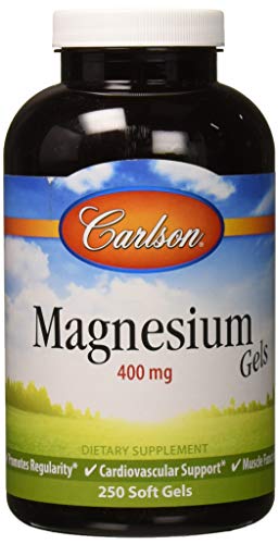 Carlson - Magnesium Gels, 400 mg, Heart & Muscle Support, Bowel Function, 250 Softgels