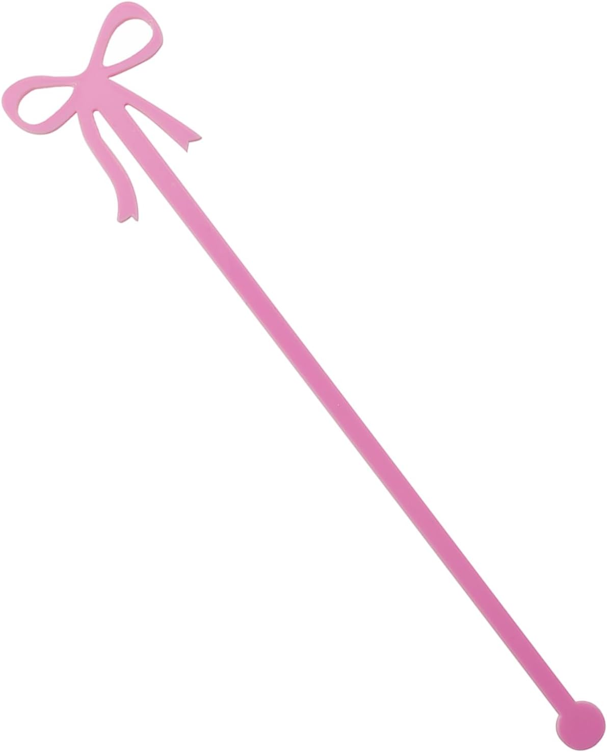 18PCS 6 Inch Reusable Pink Plastic Bow Stirrers Wedding Birthday Bridal Cocktail Decorations