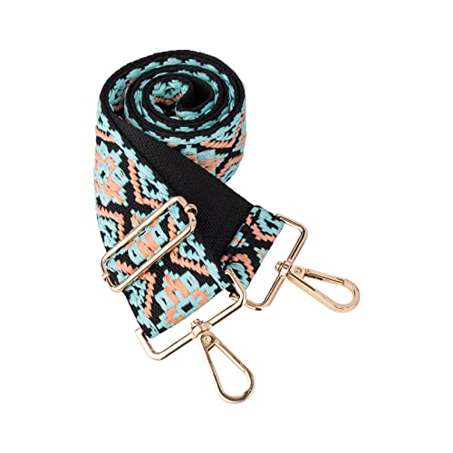 Image of Dsigo Purse Strap, 2 inch Wide Gold Buckle Embroidery Crossbody Shoulder Strap for Bag Handbag Canvas Bag Crossbody Bags