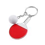 Nopea Kreative Tischtennis Ball Anhänger Schlüsselanhänger Mini Tischtennis Anhänger Schlüsselring Schlüsselbund Schläger Kugel Anhänger Geschenk Zufällige Farbe
