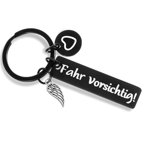 Fahr Vorsichtig Schlüsselanhänger Auto Schutzengel Glücksbringer Geschenke Männer Geburtstag Mann Führerschein Bestanden Geschenk Führerscheinprüfung für Frauen Ihn Freund Ehemann Papa Männergeschenke