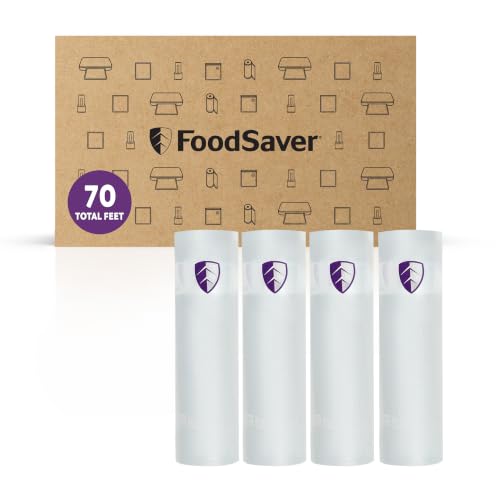 Image of FoodSaver Heavy Duty Vacuum Sealer Rolls, 4 Pack 8 inch x 17.5' Rolls (70 Total Feet), 30% Thicker BPA-Free Bags for Food Storage, Sous Vide, Meal Prep
