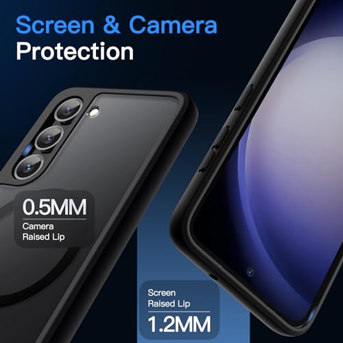 JETech Magnetic Case for Samsung Galaxy S23 5G 6.1-Inch, Compatible with MagSafe, Translucent Matte Back Shockproof Phone Cover (Black) JETech Magnetic Case for Samsung Galaxy S23 5G 6.1-Inch, Compatible with MagSafe, Translucent Matte Back Shockproof Phone Cover (Black)