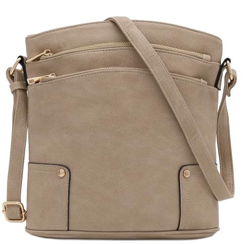 Image of ALYSSA Triple Zip Pocket Large Crossbody Bag