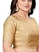 Madhu Fashion Women Brocade Elbow Length Sleeves Readymade Saree Blouse (34,Gold)