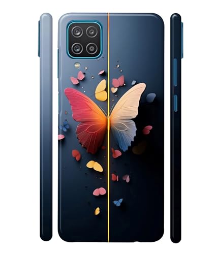 Image of Stylish Butterfly Printed Hard Back Case Cover Compatible for Samsung Galaxy M32 5G (Multicolor) - D1665