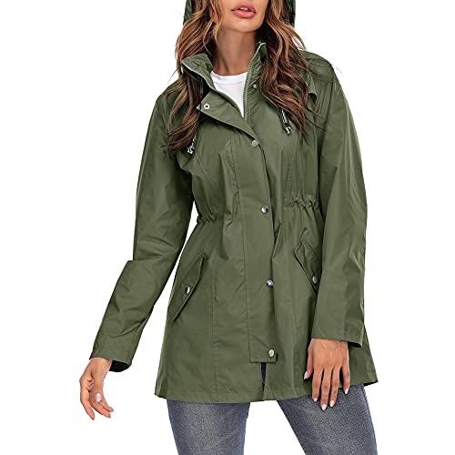Coupe-vent imperméable femme long anti-pluie avec fermeture éclair intégrale