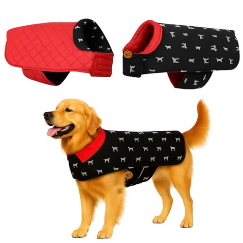 Image of Sage Square Dog Print 3-Layered Jacket Windproof - Durable, Water-Resistant, Comfortable Fit, Stylish Dog Coat with Trendy Design Deal for Cold Weather, Indoor & Outdoor (Printed, 6XL - 30 Inch)