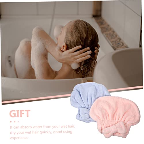 FRCOLOR 6 Peças Chapéu De Lã Coral Para Cabelo Seco Chapéu Feminino Para Banho Toalha De Secagem De