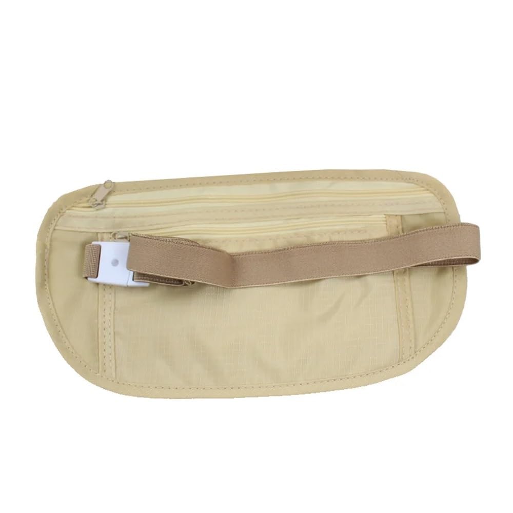Marsupio da viaggio invisibile Impermeabile Bicicletta Running Jogging Cintura Sportiva Passaporto Money Pack Borse Donne Uomini Palestra Accessori, cachi, 5 pz