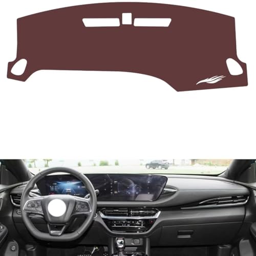 generic leather dash board cover mat Compatible with Buick envista （ NO HUD） ，anti-glare and dust protector(brown)