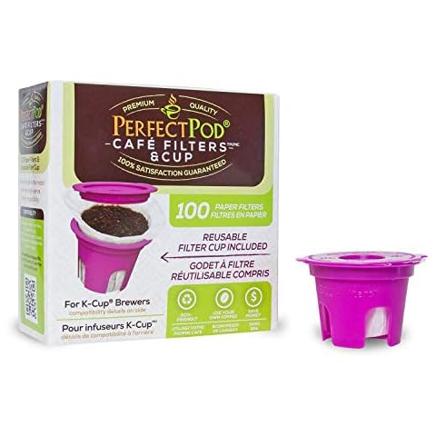 Perfect Pod Cafe Filters & Cup Reusable Coffee Pod Starter Pack - Compatible with Keurig and Select Single Cup Coffee Machines Cover