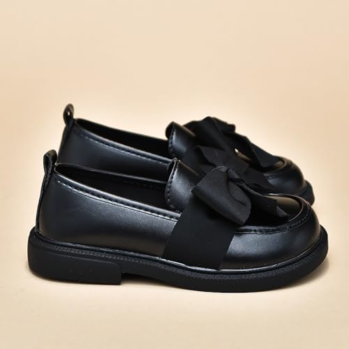 Image of Toddler Girl's Dress Shoes Comfort Bowtie Princess Oxford Style School Uniform Shoes Loafer Flats