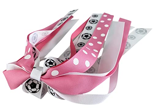 Baseball Ponytail Bow For Girls, Glitter Hair Tie Ribbons, Red And White Or Match Team Colors, Softball Soccer Volleyball #TOP6