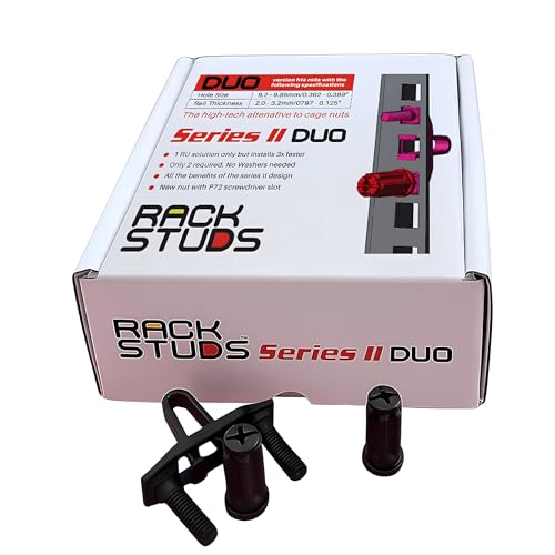 DUO20 1RU Series II Rack-Montagelösung – Alternative zu herkömmlichen Rack-Schrauben und Käfigmuttern sowie Server-Rack-Schrauben Ideal für die Einrichtung von Server-Hardware – 20er-Pack, Universal