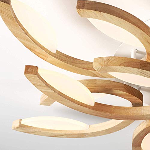 Plafond à LED en bois télécommandé pour salon et chambre