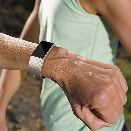 [Pacote com 10] Pulseiras de silicone macio compatíveis com pulseiras Fitbit Charge 4, tiras de subs