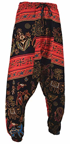 Perdontoo Men's Drawstring Cotton Loose Boho Aladin Yoga Harem Pants Unisex Trousers (38, Style 6) #TOP2