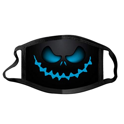 Btruely Halloween Maske Mundschutz Waschbar Baumwolle Staubdichte Multifunktionstuch mit Kürbis Motiv Atmungsaktiv Lustige Motorrad Halstuch