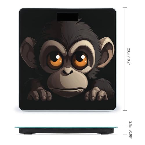 Báscula digital Angry Monkey de vidrio templado para baño miniatura 2